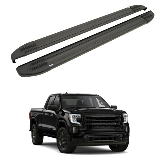 TURTLE Fits Gmc Sierra (5Th) 2019-2025 Side Step Brillant Black