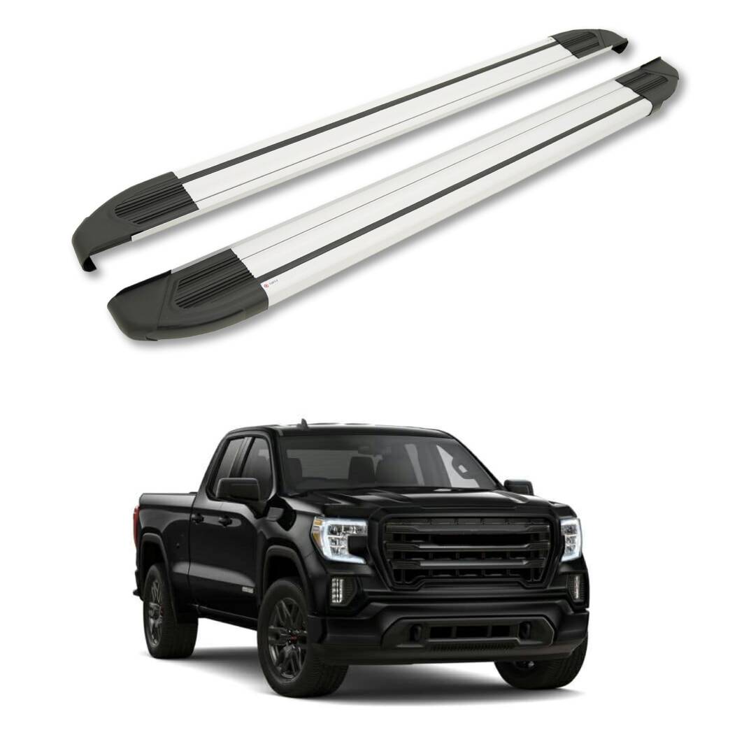 TURTLE Fits Gmc Sierra (5Th) 2019-2025 Side Step Brillant Silver - 1
