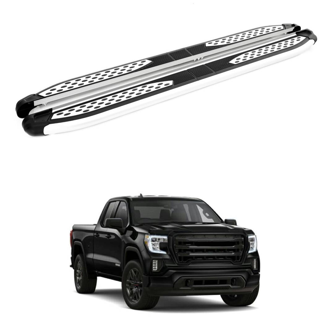 TURTLE Fits Gmc Sierra (5Th) 2019-2025 Side Step Plus Silver - 1