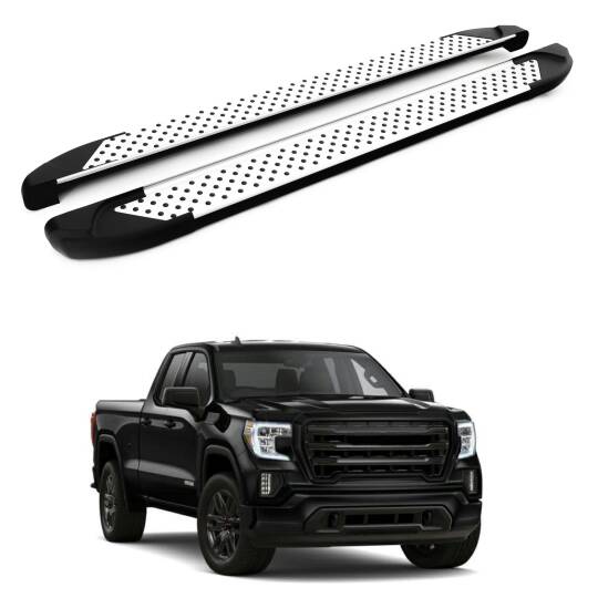 TURTLE Fits Gmc Sierra (5Th) 2019-2025 Side Step Sapphire V1 Silver