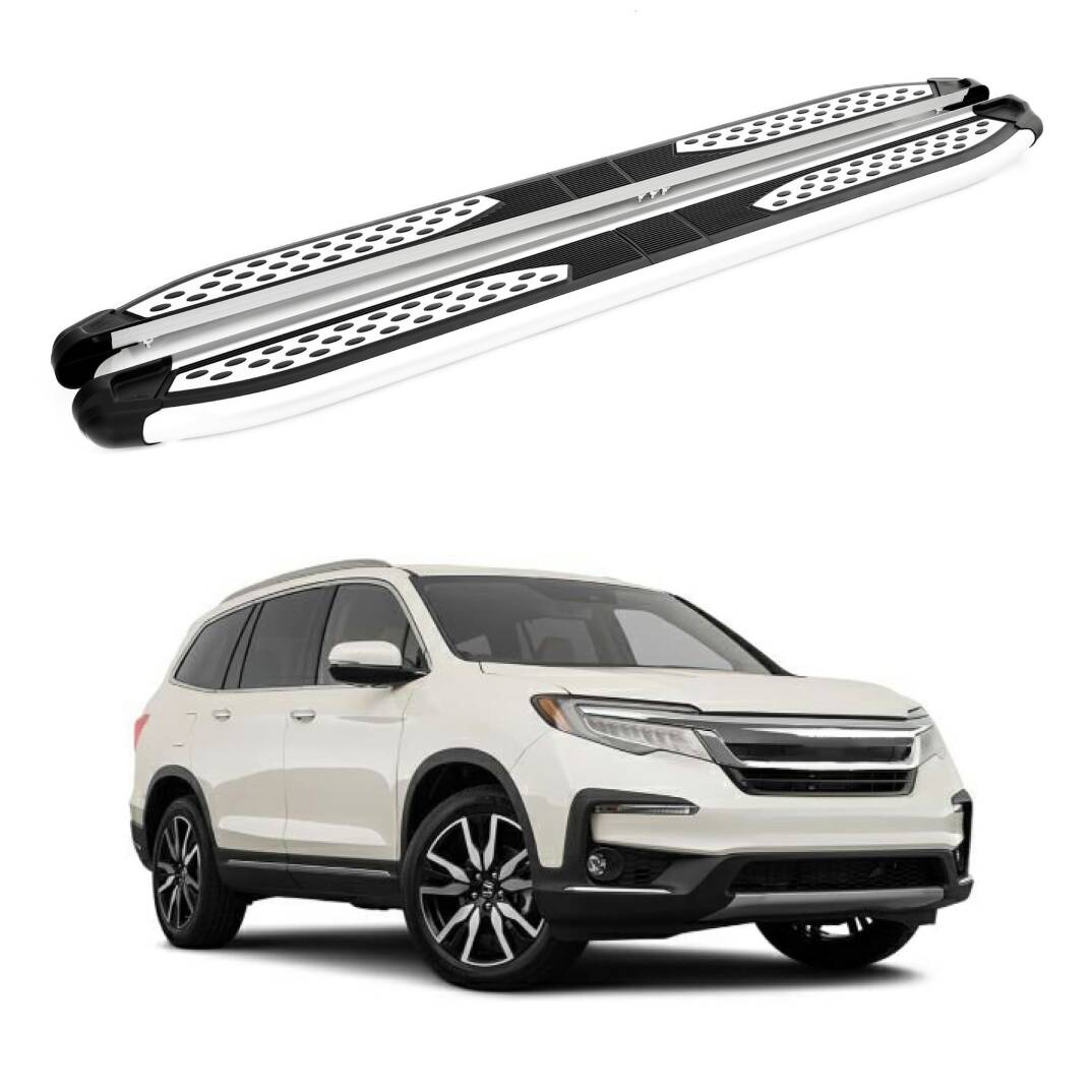 TURTLE Fits Honda Pilot 2016-2025 Side Step Plus Silver - 1