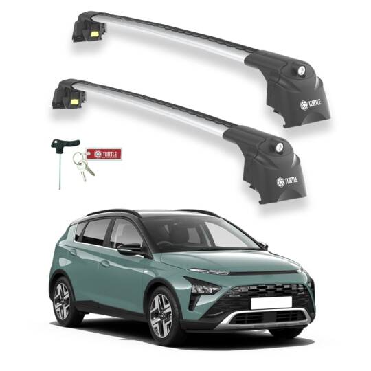 TURTLE Fits Hyundai Bayon (Bc3 Cuv) 2021-2025 Roof Rack Air2 Silver