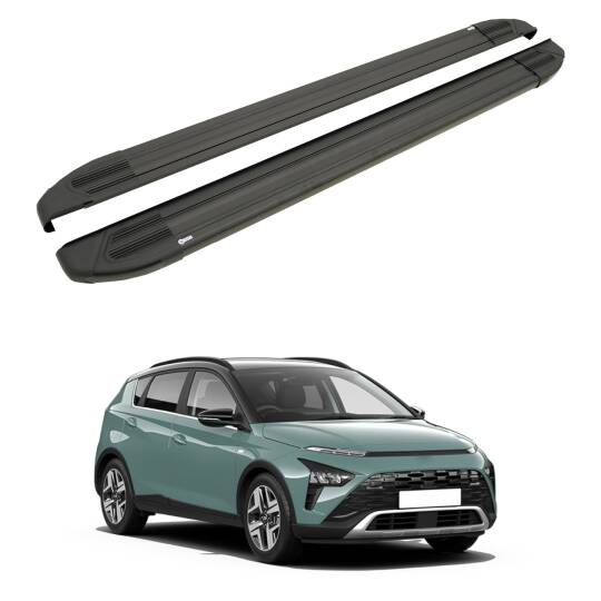 TURTLE Fits Hyundai Bayon (Bc3 Cuv) 2021-2025 Side Step Brillant Black