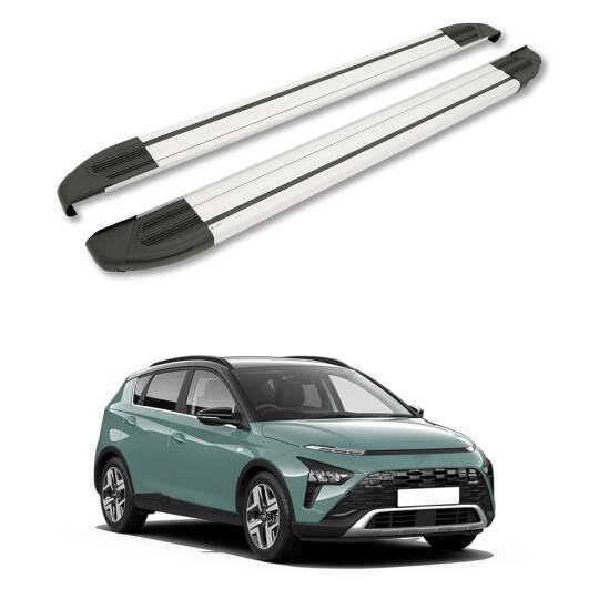 TURTLE Fits Hyundai Bayon (Bc3 Cuv) 2021-2025 Side Step Brillant Silver