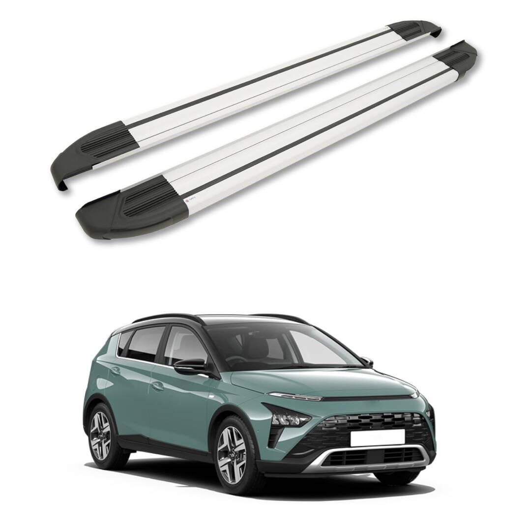 TURTLE Fits Hyundai Bayon (Bc3 Cuv) 2021-2025 Side Step Brillant Silver - 1