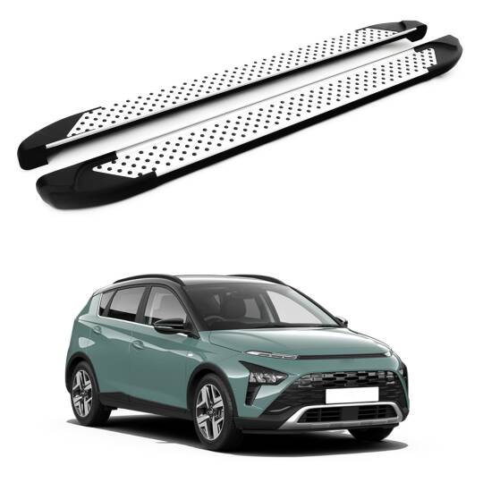 TURTLE Fits Hyundai Bayon (Bc3 Cuv) 2021-2025 Side Step Sapphire V1 Silver