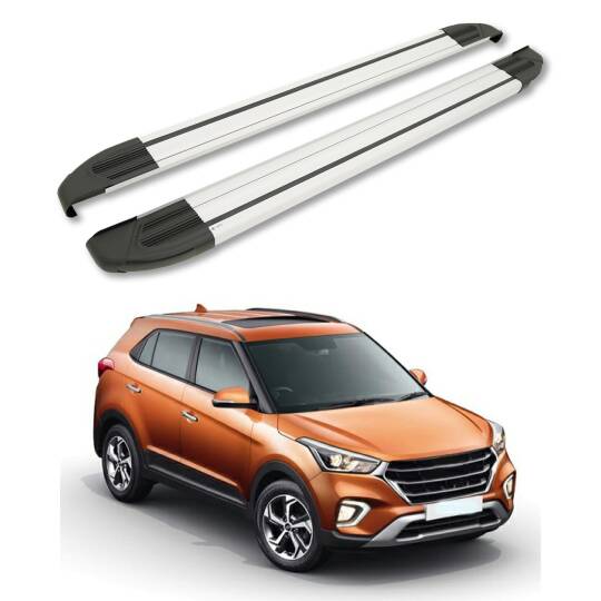 TURTLE Fits Hyundai Creta (Gs) 2015-2020 Side Step Brillant Silver