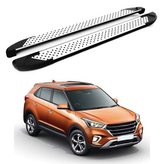 TURTLE Fits Hyundai Creta (Gs) 2015-2020 Side Step Sapphire V1 Silver