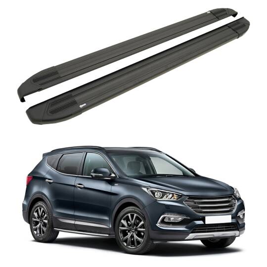 TURTLE Fits Hyundai Grand Santa Fe (Dm) 2013-2018 Side Step Brillant Black