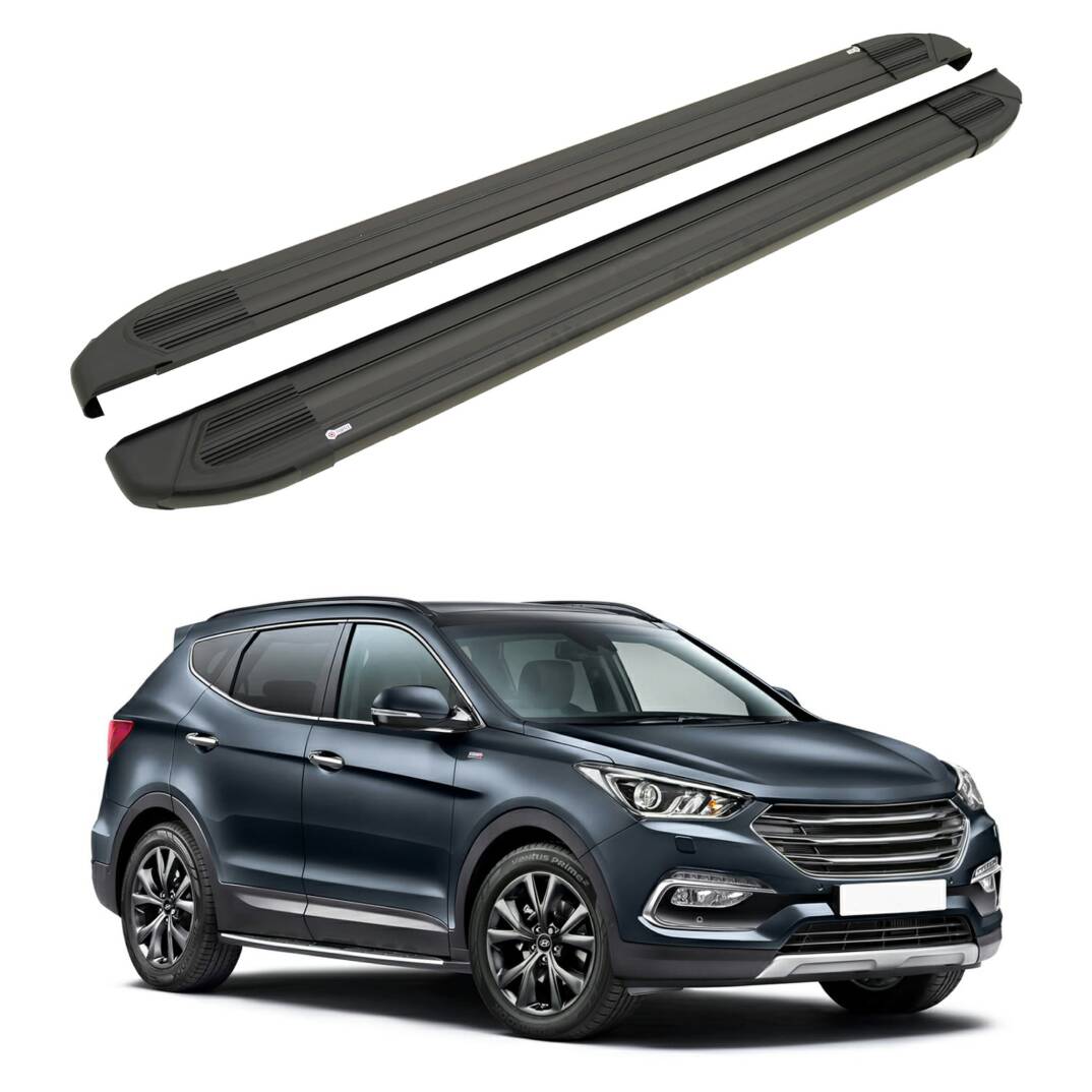 TURTLE Fits Hyundai Grand Santa Fe (Dm) 2013-2018 Side Step Brillant Black - 1