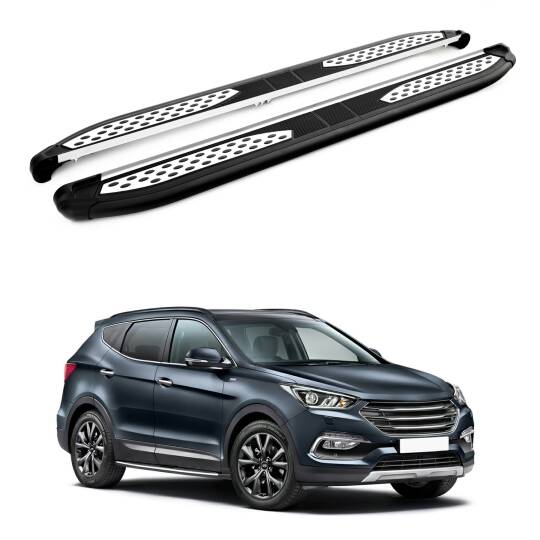 TURTLE Fits Hyundai Grand Santa Fe (Dm) 2013-2018 Side Step Plus Black