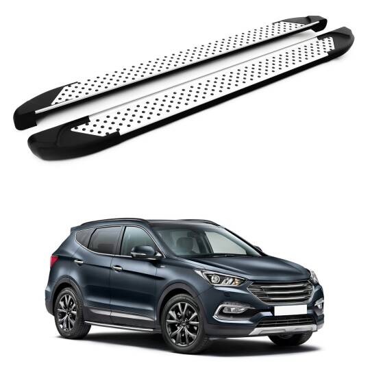 TURTLE Fits Hyundai Grand Santa Fe (Dm) 2013-2018 Side Step Sapphire V1 Silver