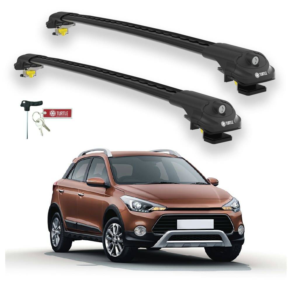 TURTLE Fits Hyundai İ20 Active (Gb) 2015-2018 Roof Rack Air1 Black - 1