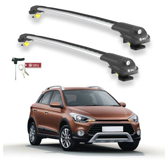 TURTLE Fits Hyundai İ20 Active (Gb) 2015-2018 Roof Rack Air1 Silver