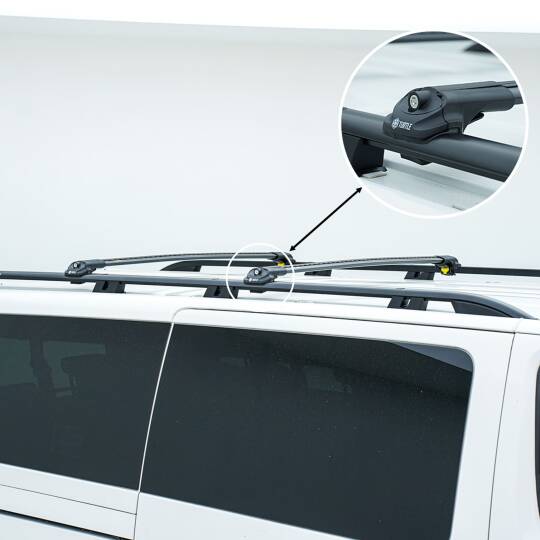 TURTLE Fits Hyundai Ix-25 (Gs) 2015-2020 Roof Rail Crown Black - 3