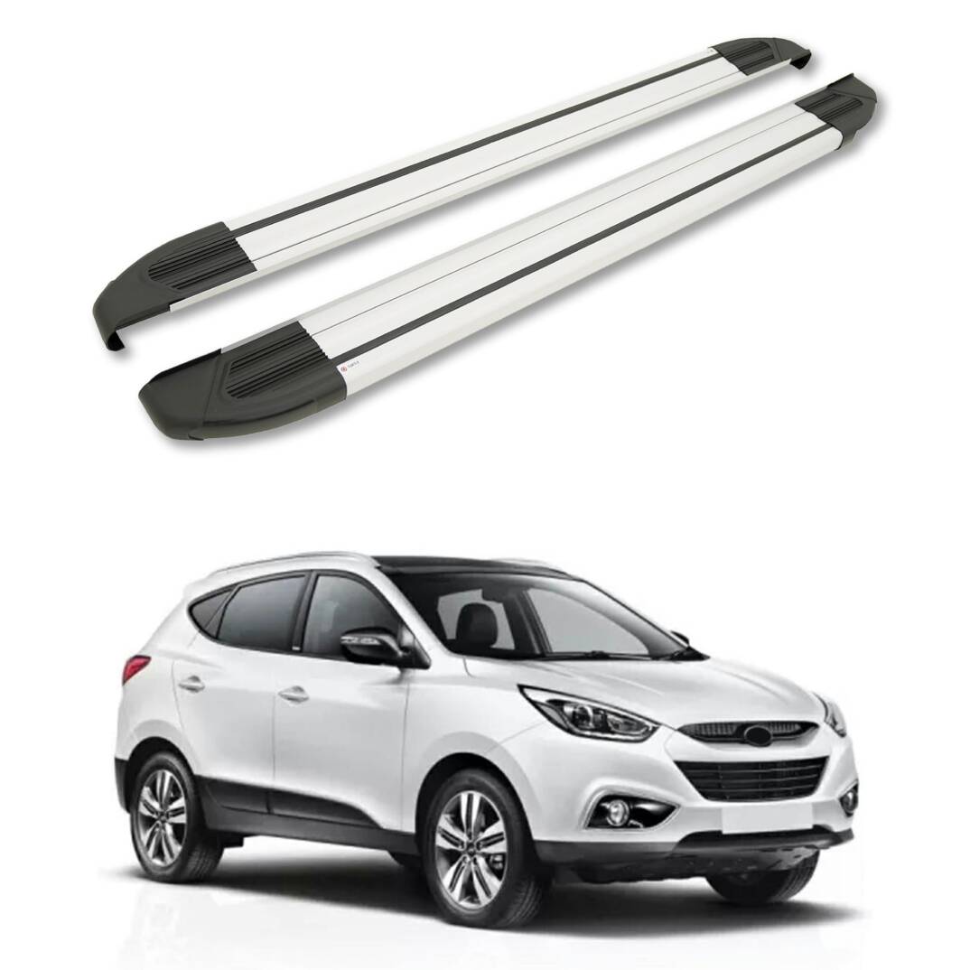 TURTLE Fits Hyundai Ix-35 (Lm) 2010-2015 Side Step Brillant Silver - 1