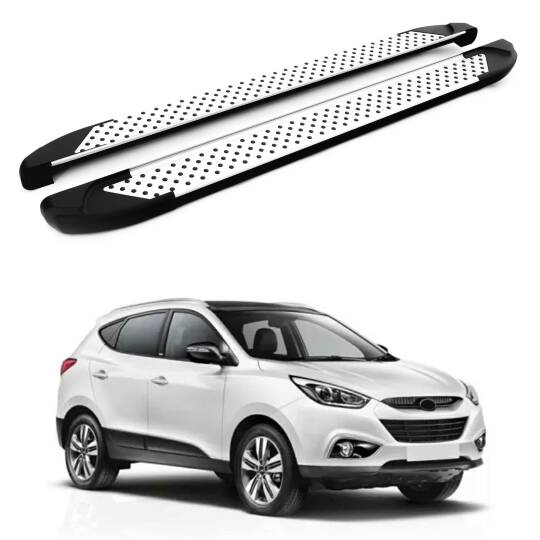 TURTLE Fits Hyundai Ix-35 (Lm) 2010-2015 Side Step Sapphire V1 Silver