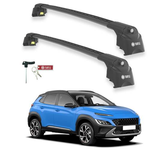 TURTLE Fits Hyundai Kona 2017-2023 Roof Rack Air2 Black