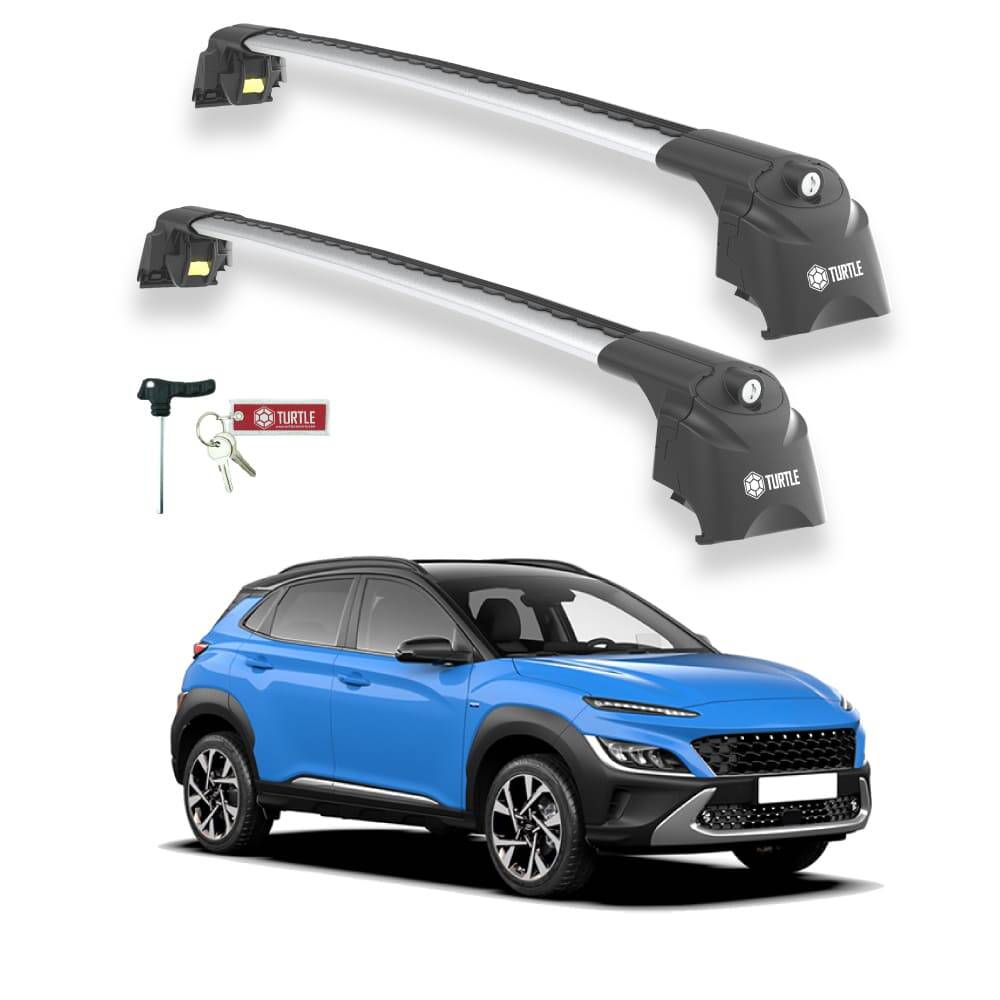 TURTLE Fits Hyundai Kona 2017-2023 Roof Rack Air2 Silver - 1