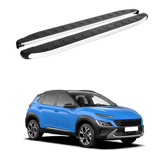 TURTLE Fits Hyundai Kona 2017-2023 Side Step Alyans Silver