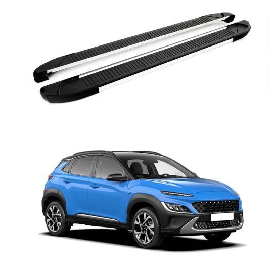 TURTLE Fits Hyundai Kona 2017-2023 Side Step Another Silver