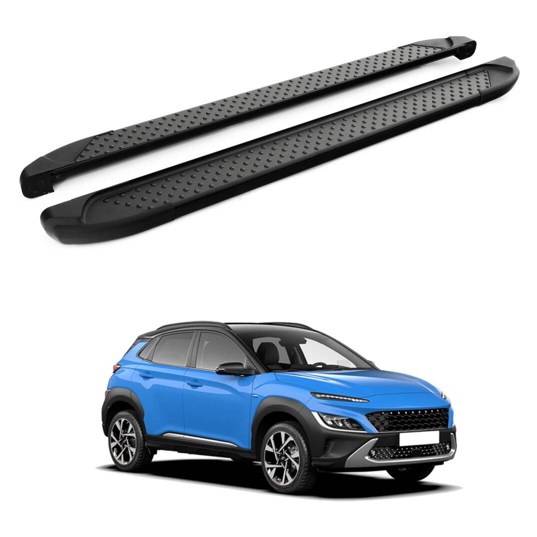 TURTLE Fits Hyundai Kona 2017-2023 Side Step Sapphire V1 Black - 1