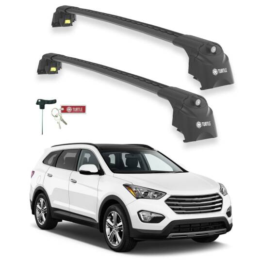 TURTLE Fits Hyundai Santa Fe (Dm) 2013-2018 Roof Rack Air2 Black