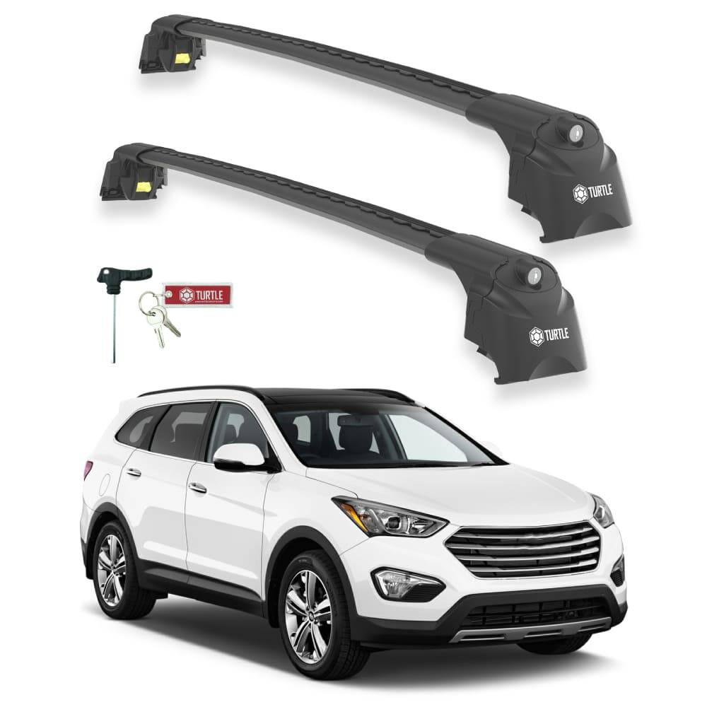 TURTLE Fits Hyundai Santa Fe (Dm) 2013-2018 Roof Rack Air2 Black - 1