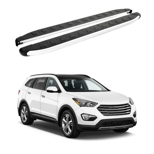 TURTLE Fits Hyundai Santa Fe (Dm) 2013-2018 Side Step Alyans Silver