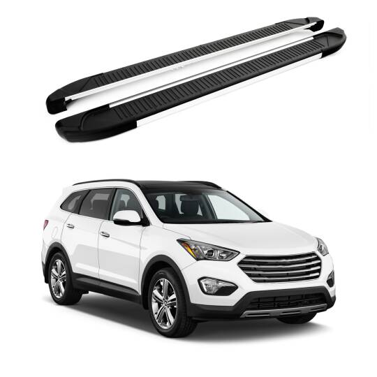 TURTLE Fits Hyundai Santa Fe (Dm) 2013-2018 Side Step Another Silver