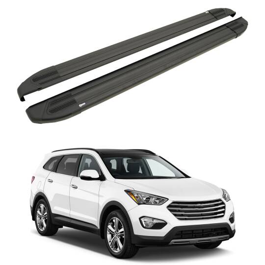 TURTLE Fits Hyundai Santa Fe (Dm) 2013-2018 Side Step Brillant Black