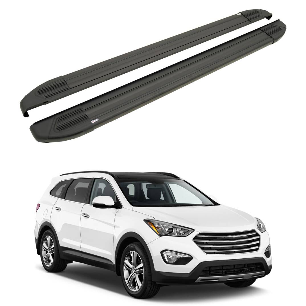 TURTLE Fits Hyundai Santa Fe (Dm) 2013-2018 Side Step Brillant Black - 1