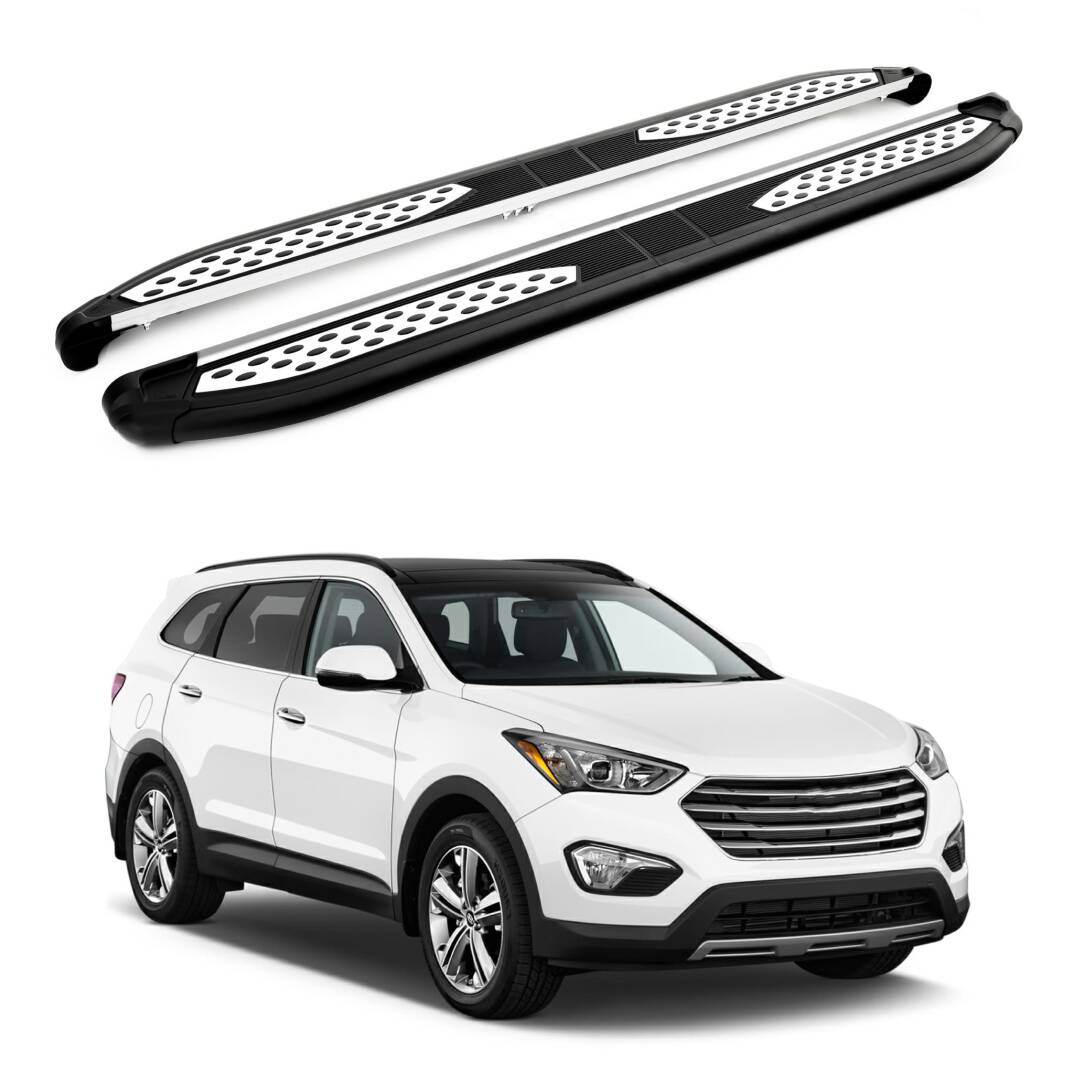 TURTLE Fits Hyundai Santa Fe (Dm) 2013-2018 Side Step Plus Black - 1