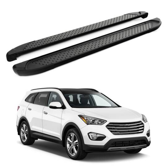 TURTLE Fits Hyundai Santa Fe (Dm) 2013-2018 Side Step Sapphire V1 Black
