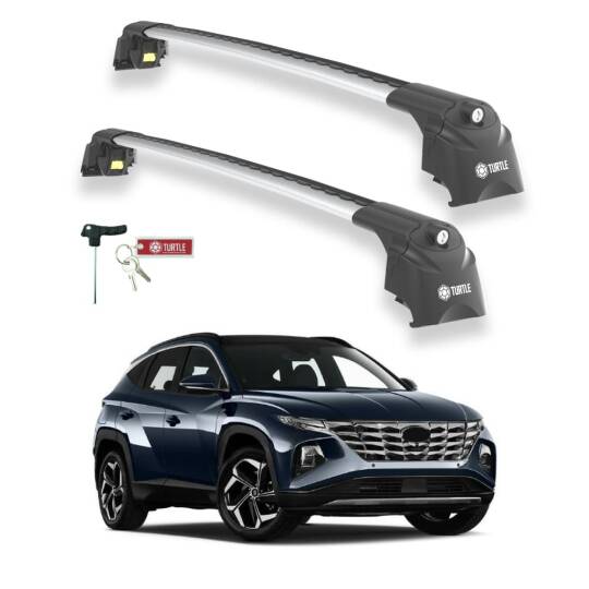 TURTLE Fits Hyundai Tucson (Nx4) 2022-2025 Roof Rack Air2 Silver