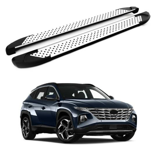TURTLE Fits Hyundai Tucson (Nx4) 2022-2025 Side Step Sapphire V1 Silver