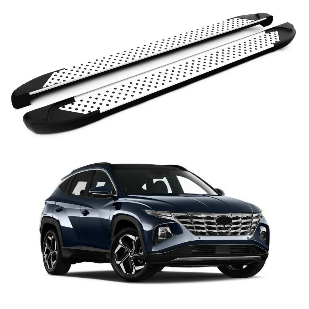 TURTLE Fits Hyundai Tucson (Nx4) 2022-2025 Side Step Sapphire V1 Silver - 1