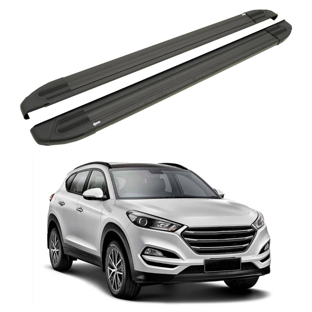 TURTLE Fits Hyundai Tucson (Tl) 2016-2021 Side Step Brillant Black - 1