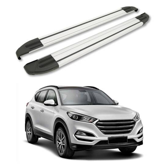 TURTLE Fits Hyundai Tucson (Tl) 2016-2021 Side Step Brillant Silver