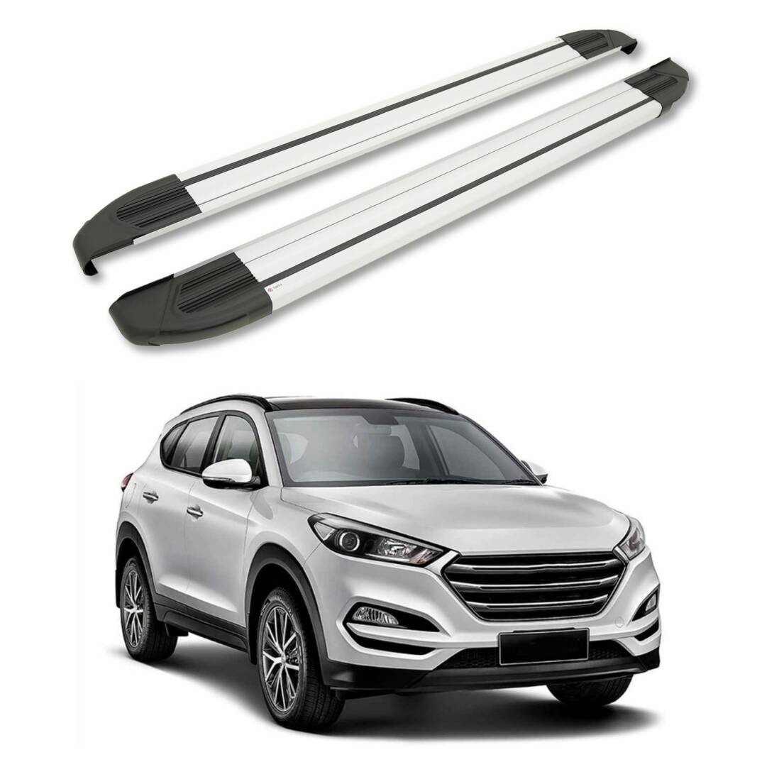 TURTLE Fits Hyundai Tucson (Tl) 2016-2021 Side Step Brillant Silver - 1