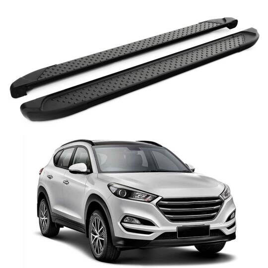 TURTLE Fits Hyundai Tucson (Tl) 2016-2021 Side Step Sapphire V1 Black