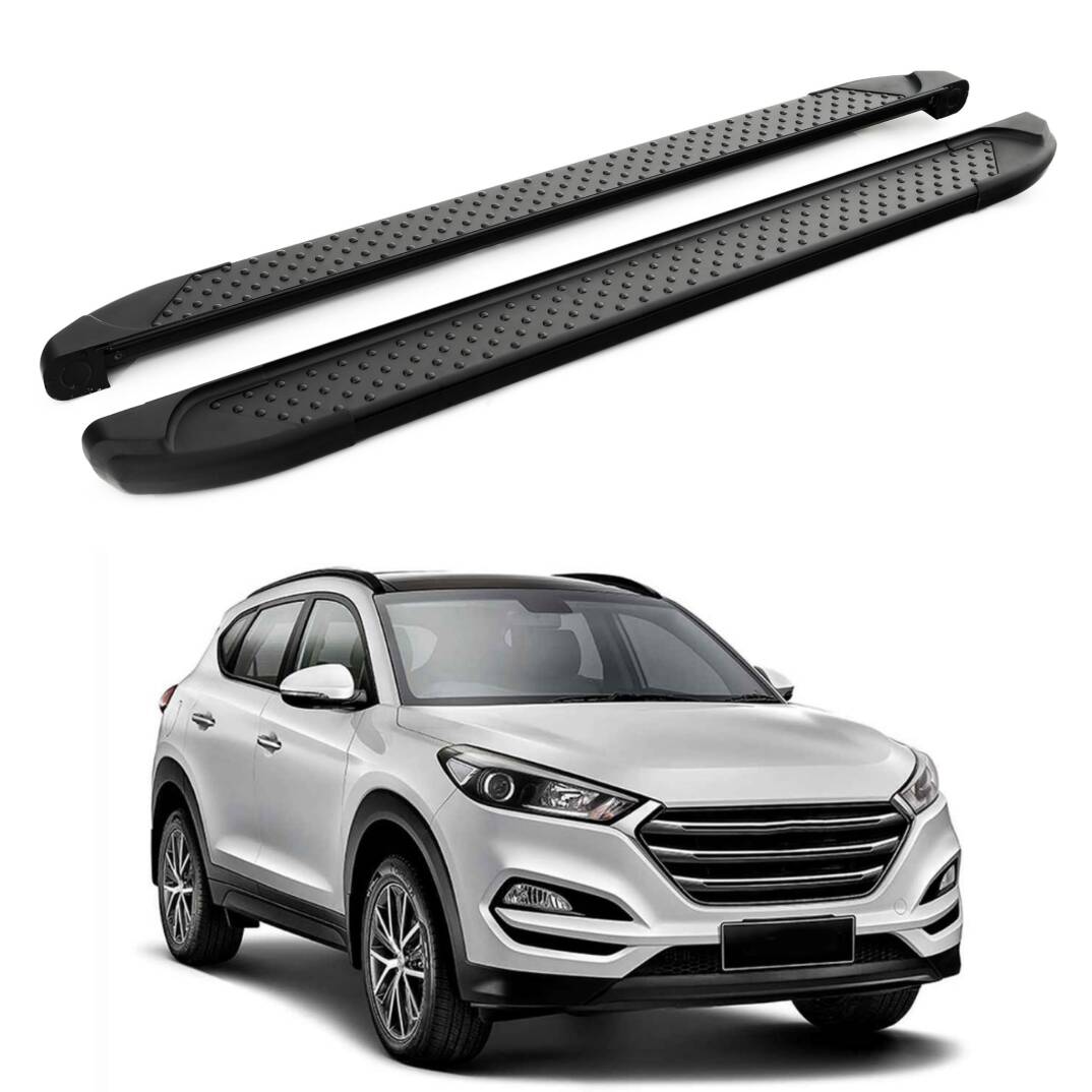 TURTLE Fits Hyundai Tucson (Tl) 2016-2021 Side Step Sapphire V1 Black - 1