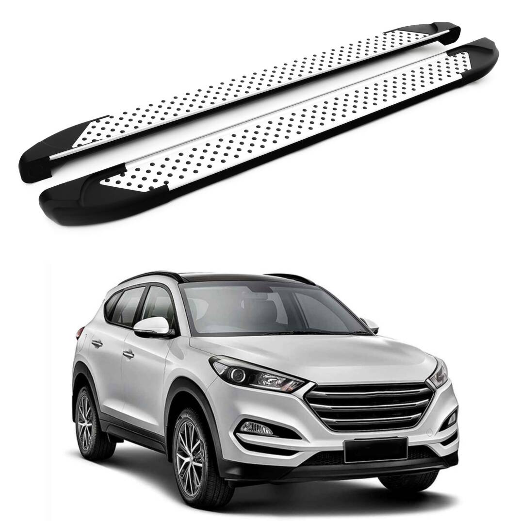 TURTLE Fits Hyundai Tucson (Tl) 2016-2021 Side Step Sapphire V1 Silver - 1