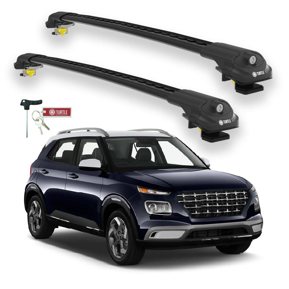 TURTLE Fits Hyundai Venue (Qx) 2020-2025 Roof Rack Air1 Black - 1