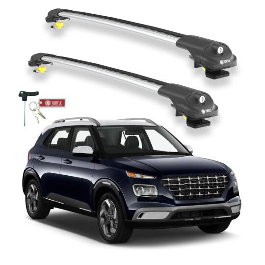 TURTLE Fits Hyundai Venue (Qx) 2020-2025 Roof Rack Air1 Silver
