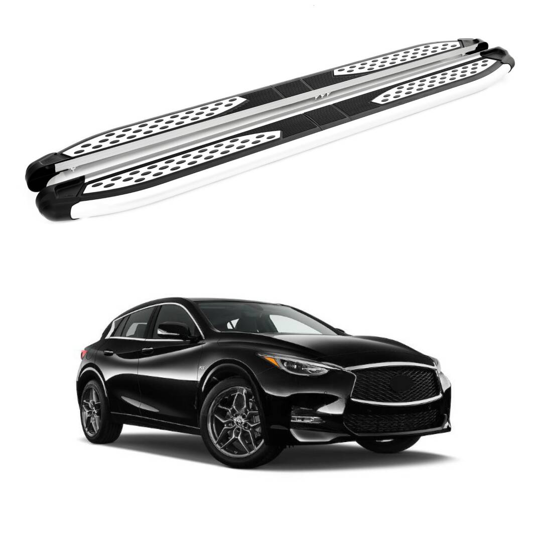 TURTLE Fits Infiniti Esq (F15) 2015-2019 Side Step Plus Silver - 1