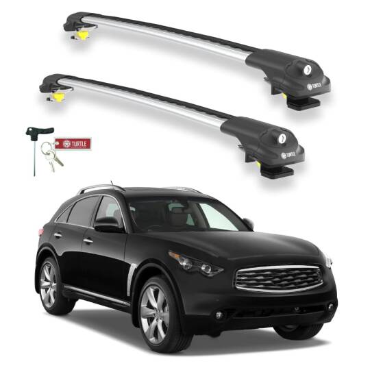 TURTLE Fits Infiniti Fx (S51) 2008-2017 Roof Rack Air1 Silver