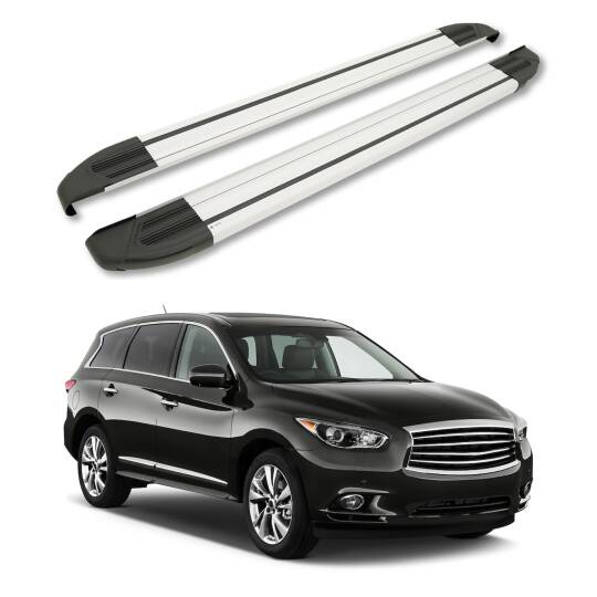 TURTLE Fits Infiniti Jx35 (L50) 2012-2021 Side Step Brillant Silver