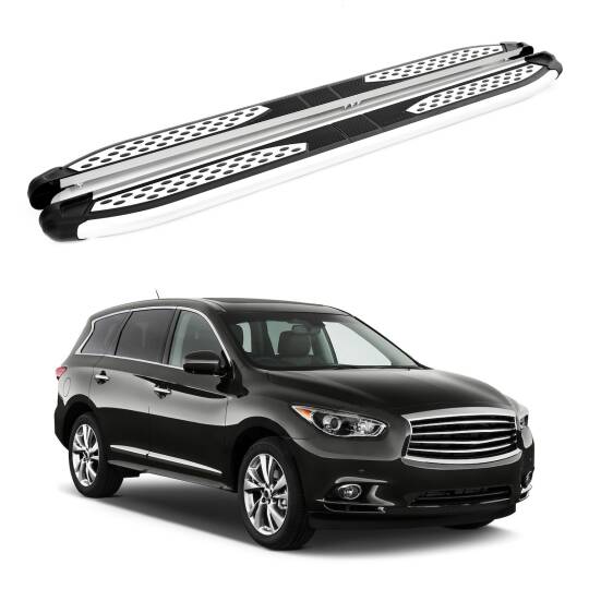 TURTLE Fits Infiniti Jx35 (L50) 2012-2021 Side Step Plus Silver