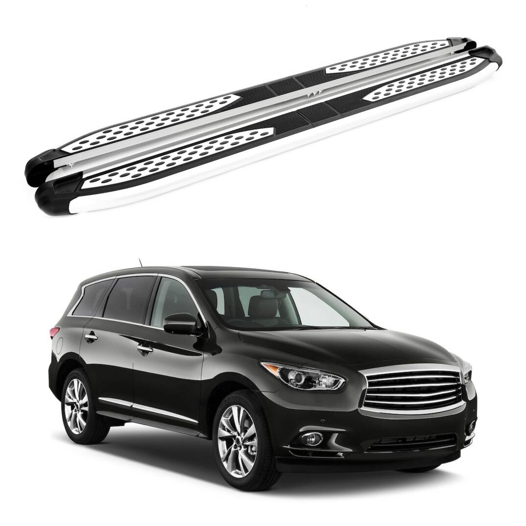 TURTLE Fits Infiniti Jx35 (L50) 2012-2021 Side Step Plus Silver - 1
